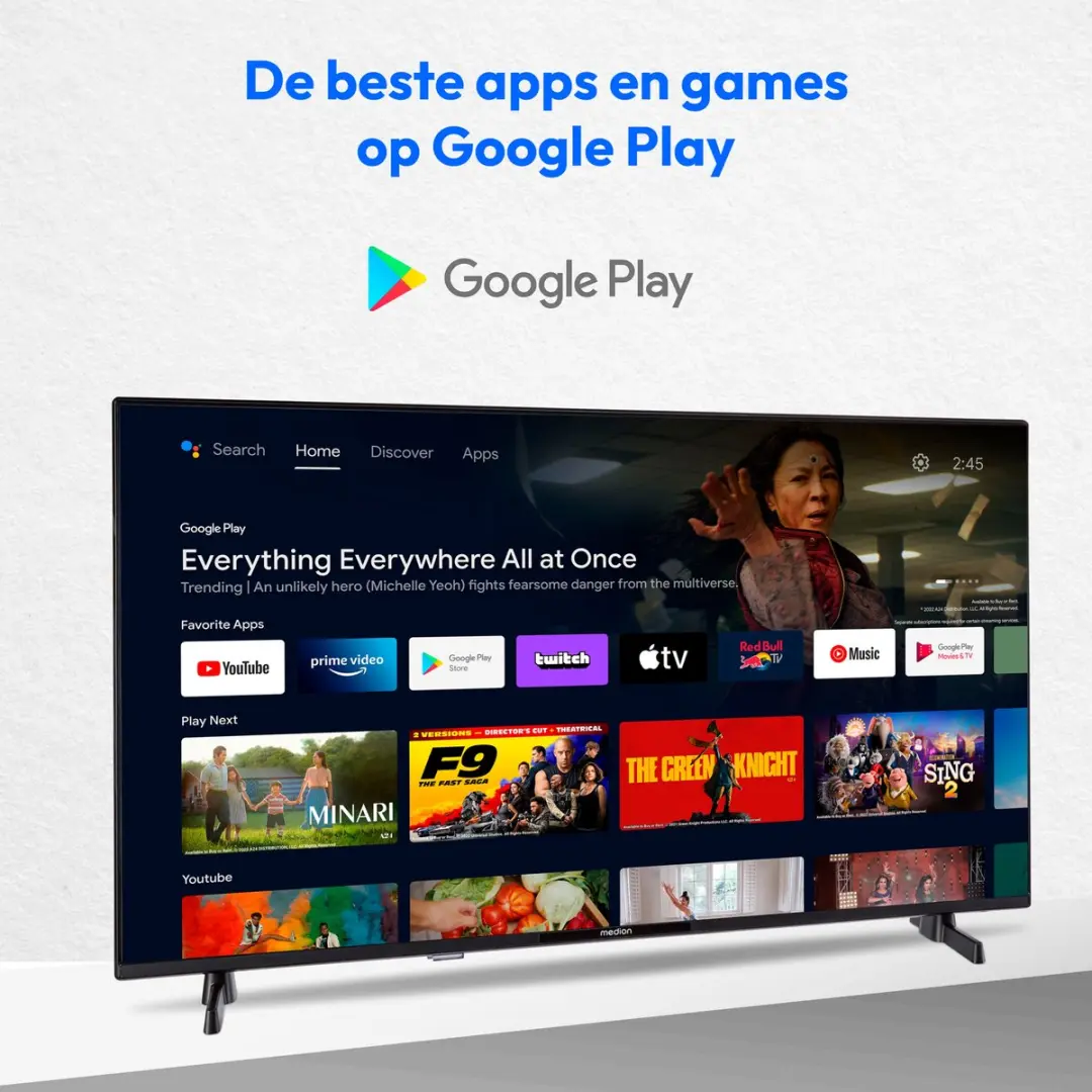 Medion 43" Full HD Android TV MD843100 - HDR - Zwart