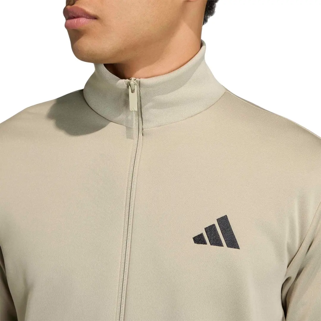 Adidas Sportswear Basic 3-Stripes Trainingspak Heren - XL - Beige/Zwart
