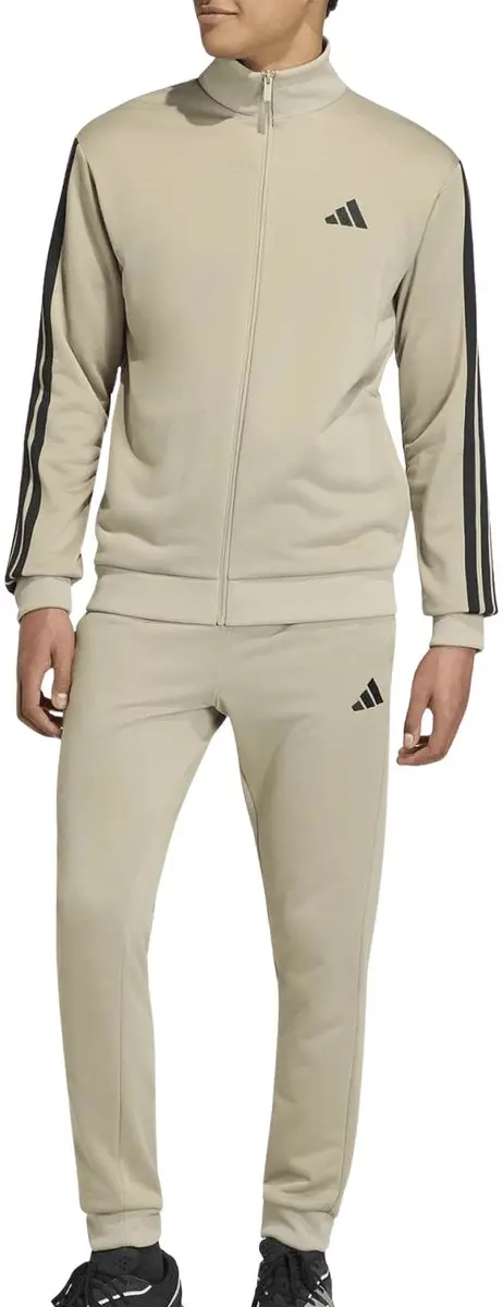 Adidas Sportswear Basic 3-Stripes Trainingspak Heren - XL - Beige/Zwart
