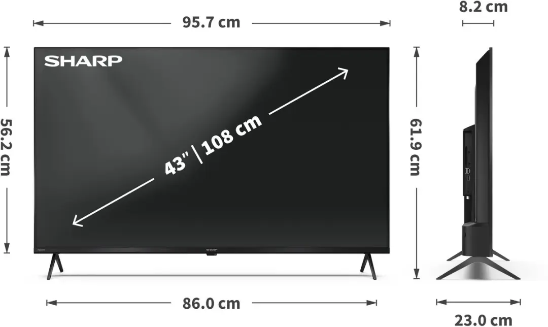 Sharp Aquos 43HP5265 4K QLED TV - 43 inch - Zwart