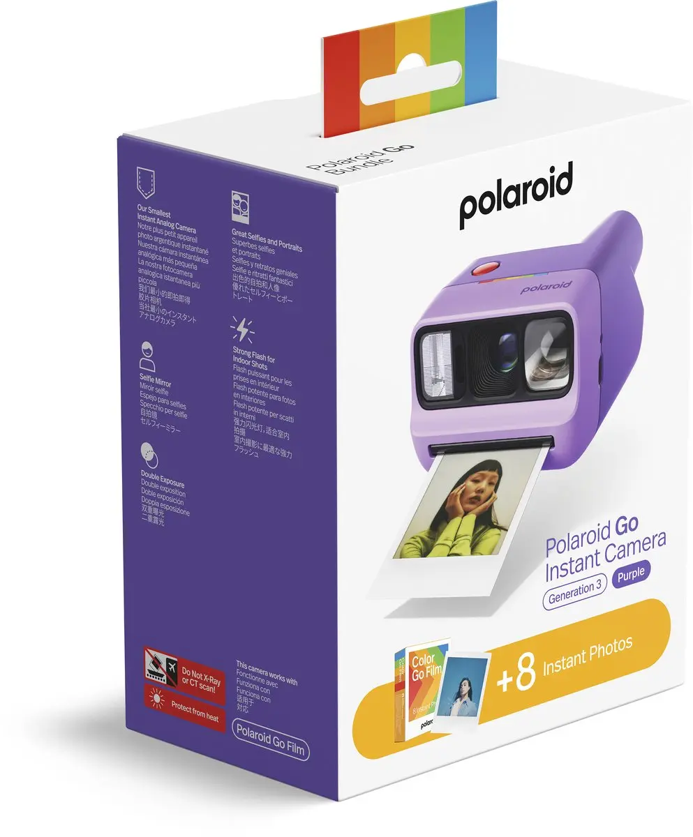 Polaroid Go Gen 3 Paars + Kleurenfilm - 8 Foto's