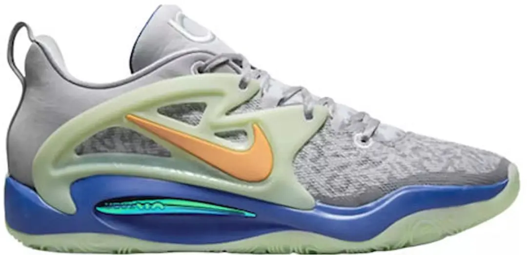 Nike KD15 DO9825-900 Basketbalschoenen - Maat 46 - Grijs/Blauw/Oranje/ Groen - afbeelding 6 van 6