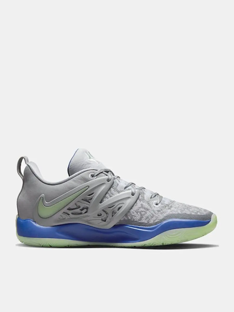 Nike KD15 DO9825-900 Basketbalschoenen - Maat 46 - Grijs/Blauw/Oranje/ Groen - afbeelding 5 van 6