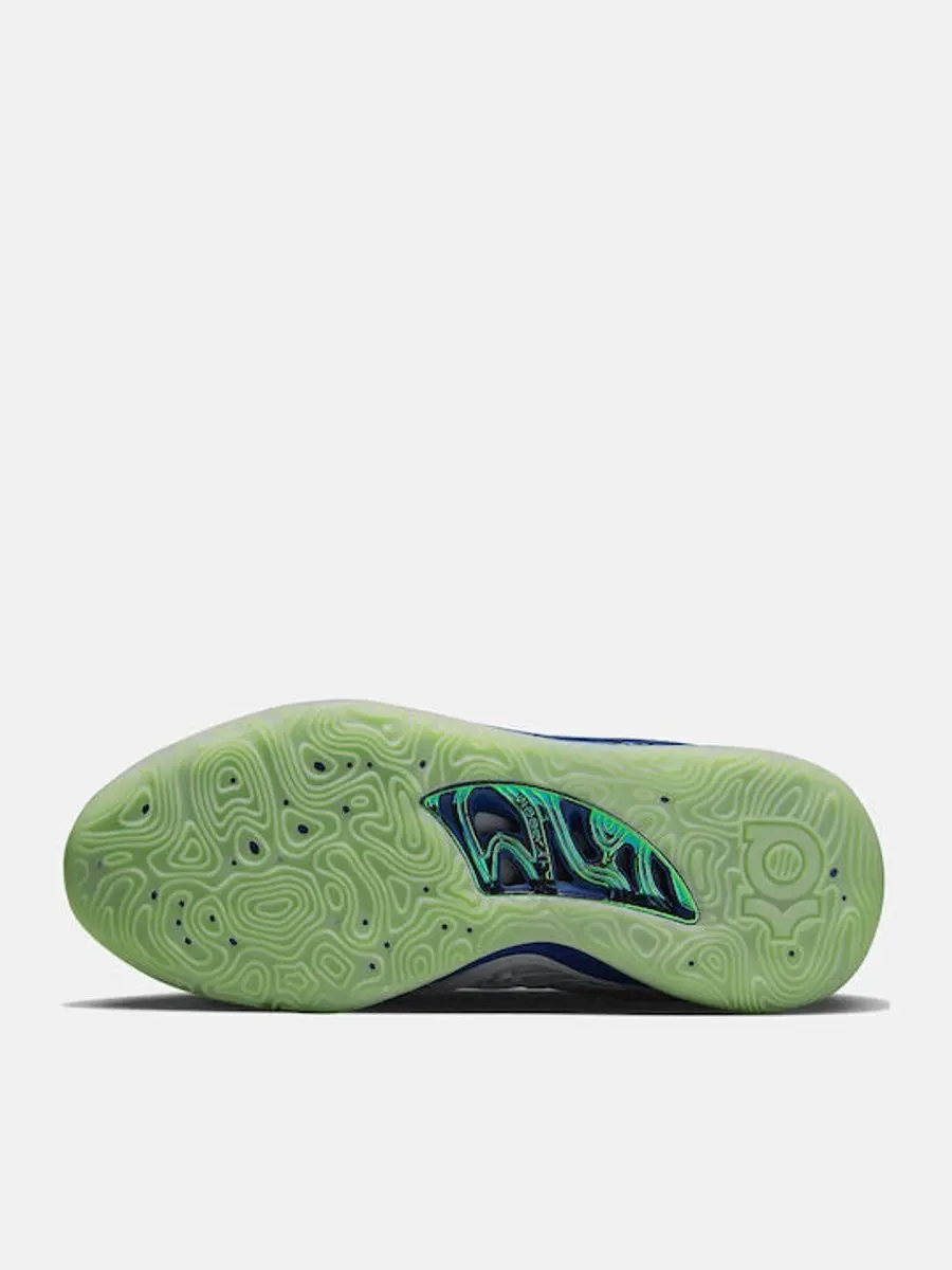 Nike KD15 DO9825-900 Basketbalschoenen - Maat 46 - Grijs/Blauw/Oranje/ Groen - afbeelding 4 van 6