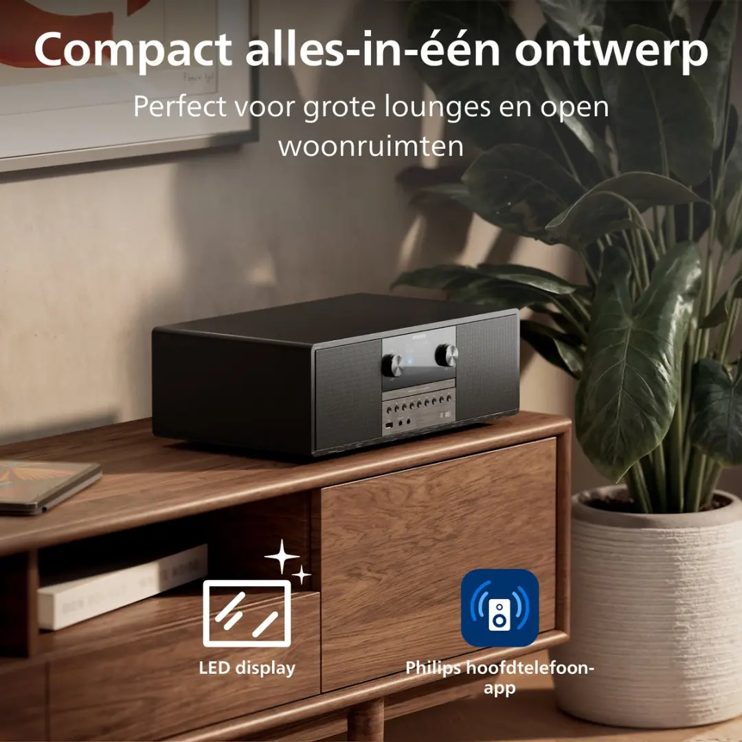 Philips TAM6500 Micromuzieksysteem - Bluetooth 6.0, Auracast, DAB+/FM - Zwart