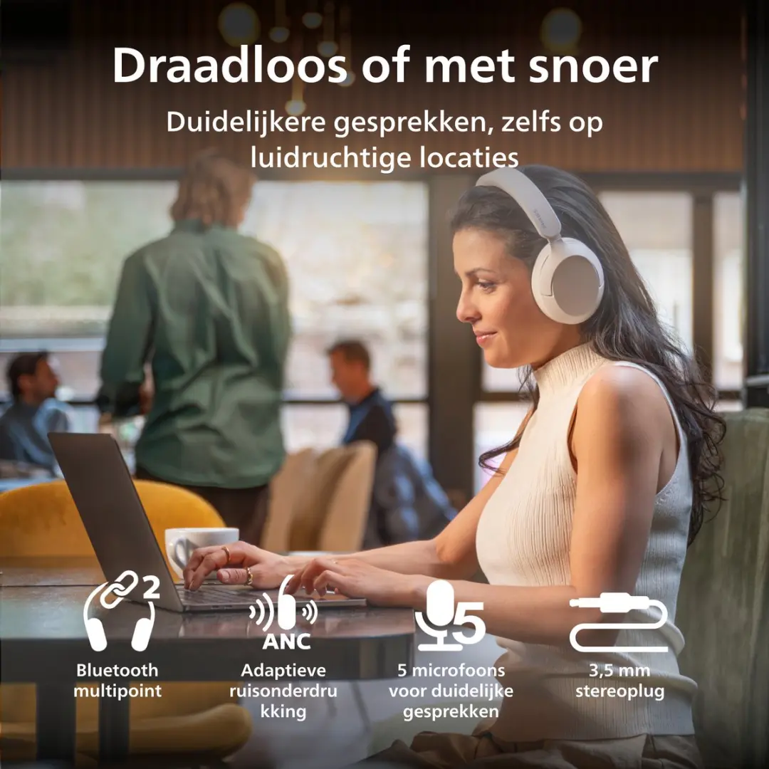 Philips TAH6000WT Draadloze Hoofdtelefoon - Wit