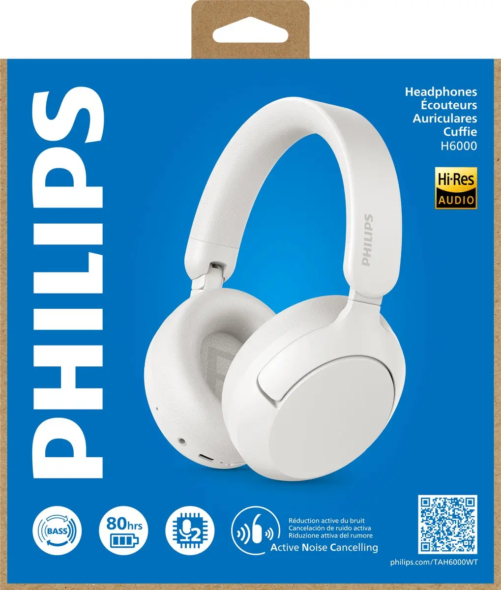 Philips TAH6000WT Draadloze Hoofdtelefoon - Wit - afbeelding 6 van 6