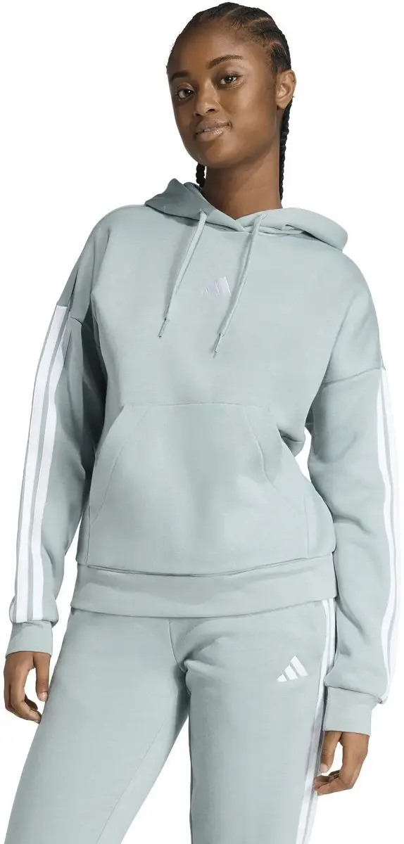 adidas Essentials 3-Stripes Hoodie JZT51 - XS - Witte/Woestijnroze