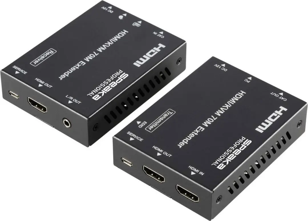 SpeaKa Professional SP-11562928 HDMI Extender - 4K 18Gbps - Zwart