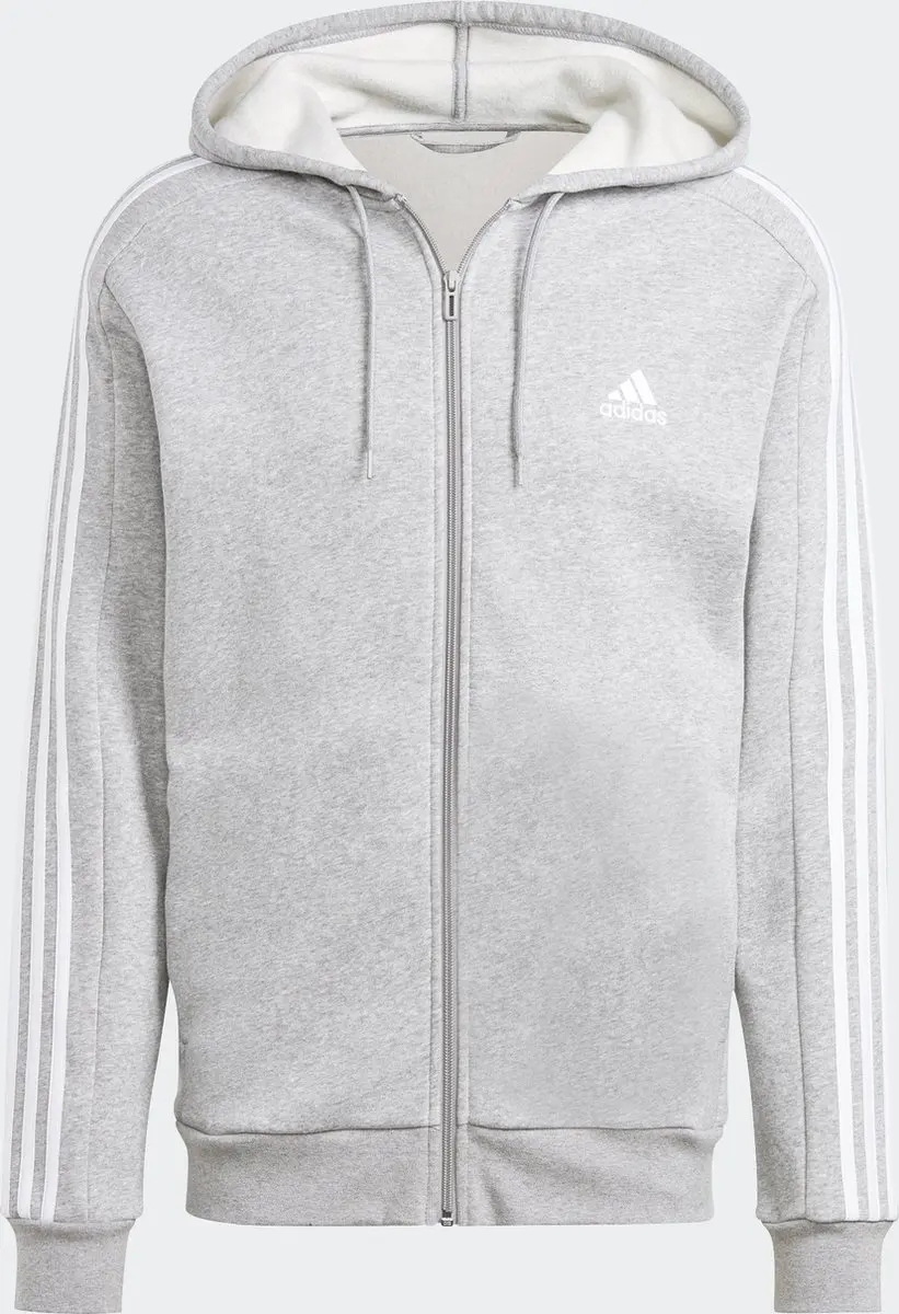 adidas Sportswear Essentials Fleece 3-Stripes Ritshoodie - Grijs - XL