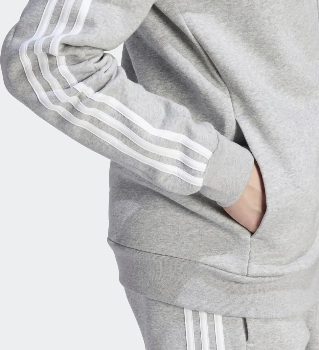 adidas Sportswear Essentials Fleece 3-Stripes Ritshoodie - Grijs - XL
