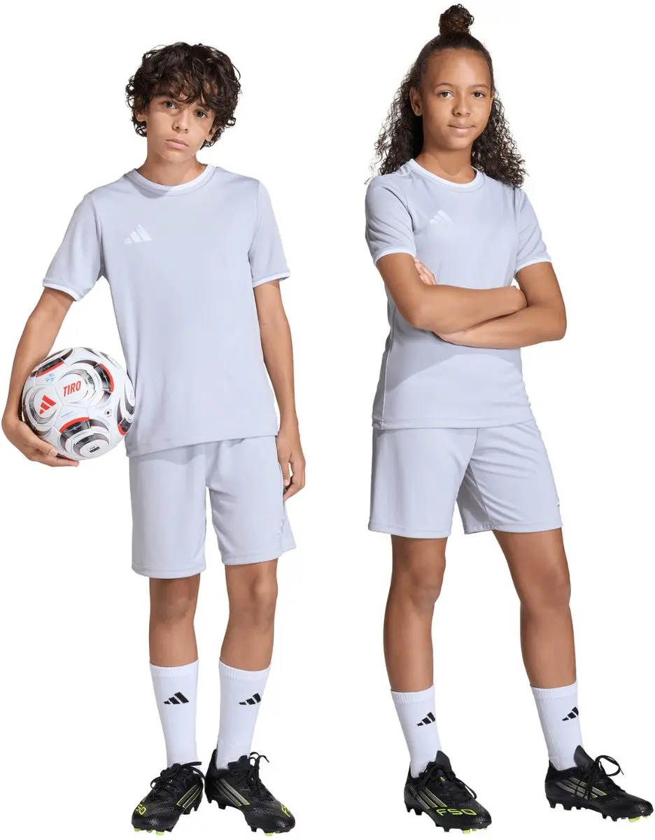 Adidas Entrada 26 Korte Broek - 128 (7-8 jaar) - Grijs/Wit
