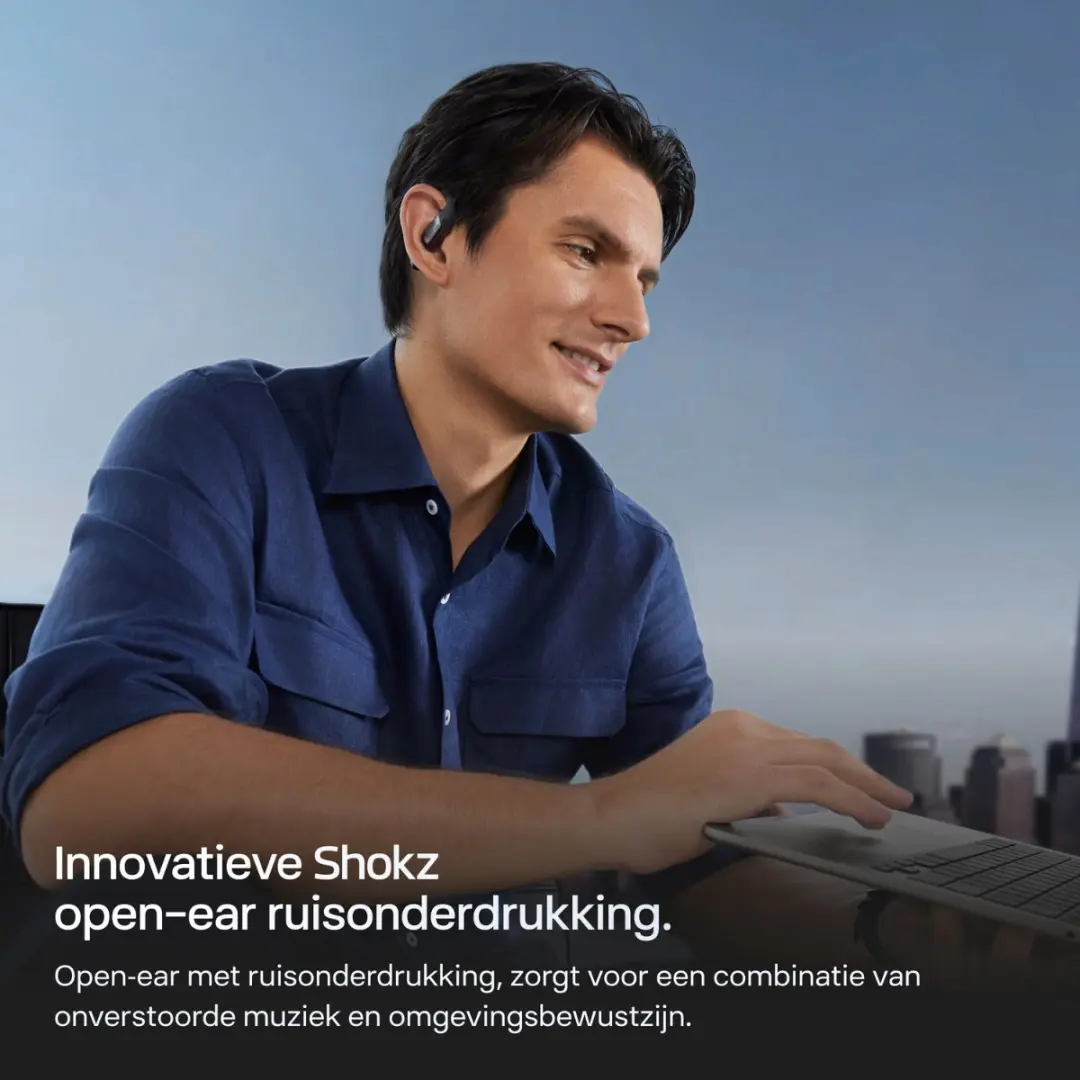 Shokz OpenFit Pro T010-ST-BK Draadloze Oortjes - 50 Uur - Zwart