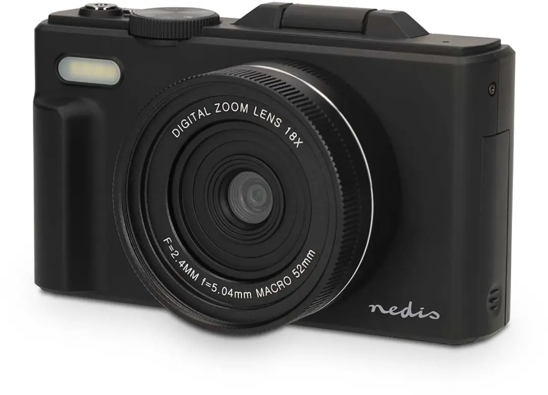 Nedis PCAM2570BK Digitale Fotocamera - 75MP - 5K@15fps - Zwart