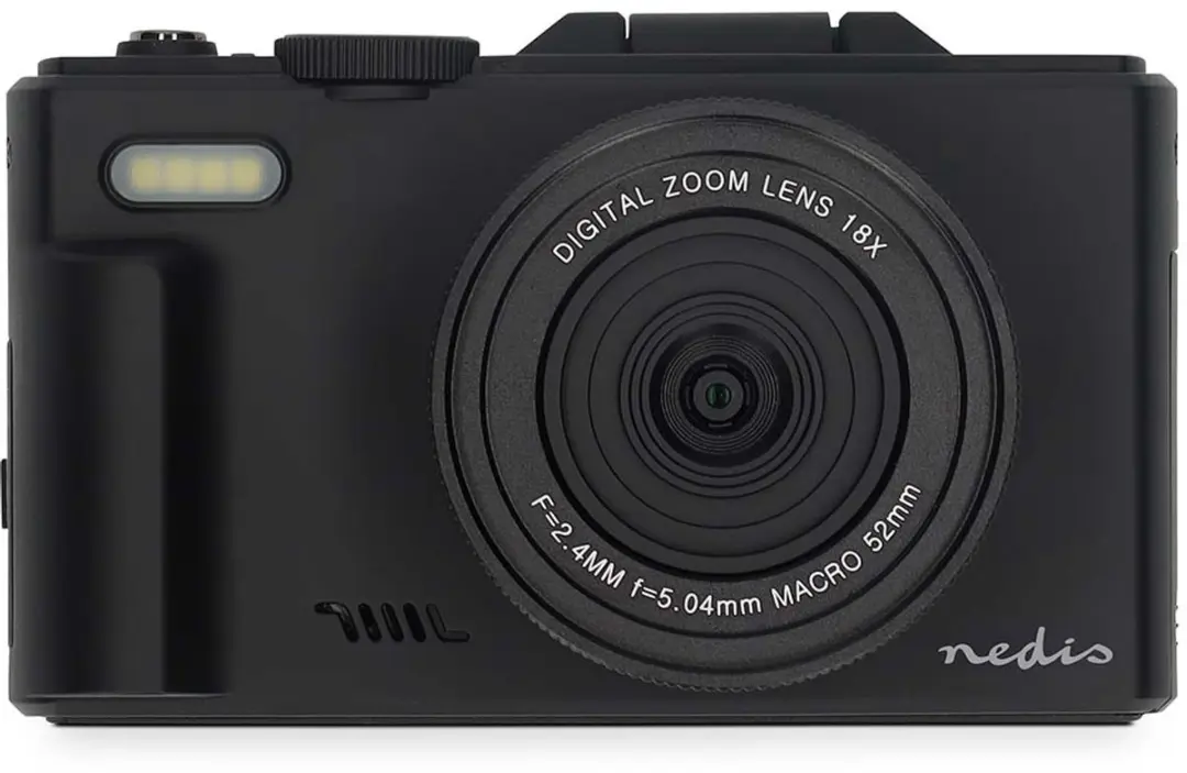 Nedis PCAM2570BK Digitale Fotocamera - 75MP - 5K@15fps - Zwart