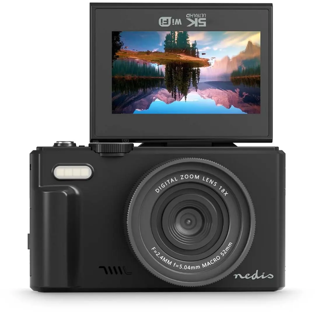 Nedis PCAM2570BK Digitale Fotocamera - 75MP - 5K@15fps - Zwart