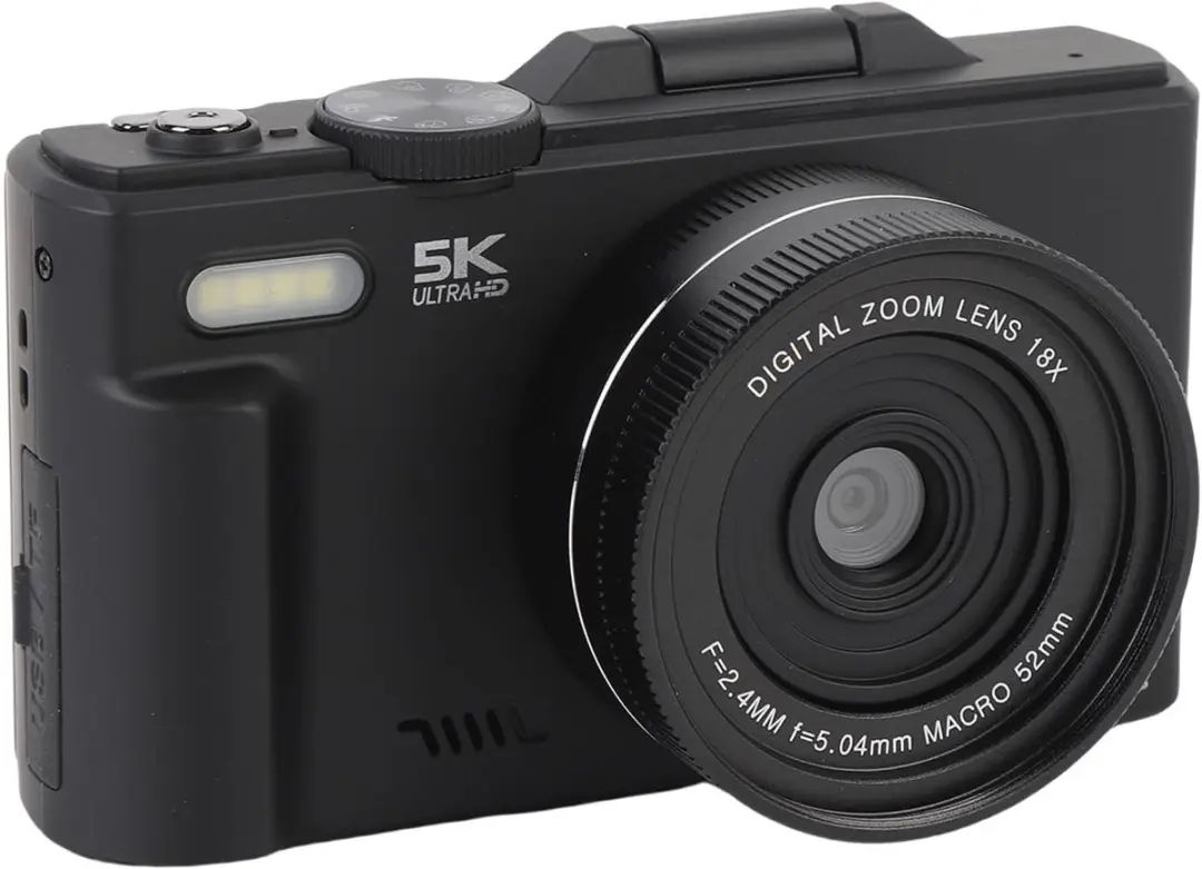 NÖRDIC CAM-62M 5K Vlog Camera - 75MP - 18x Zoom - Zwart