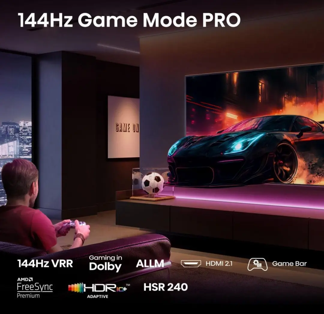 Hisense 43E7Q PRO 4K QLED Smart TV 144Hz - Zwart