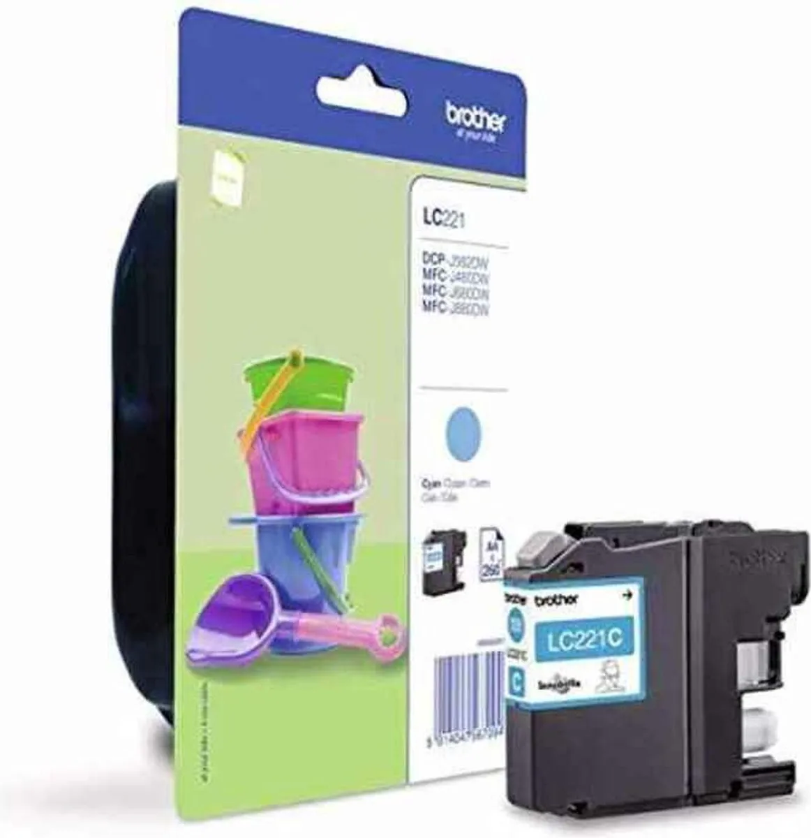 Brother LC-221CBP Cyan Inktcartridge - 260 pagina's