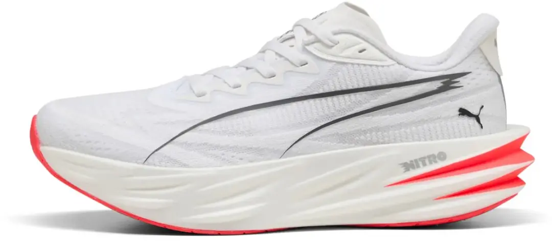 Puma Deviate Pure Nitro Hardloopschoenen - 40 - Puma White/Ultra Red