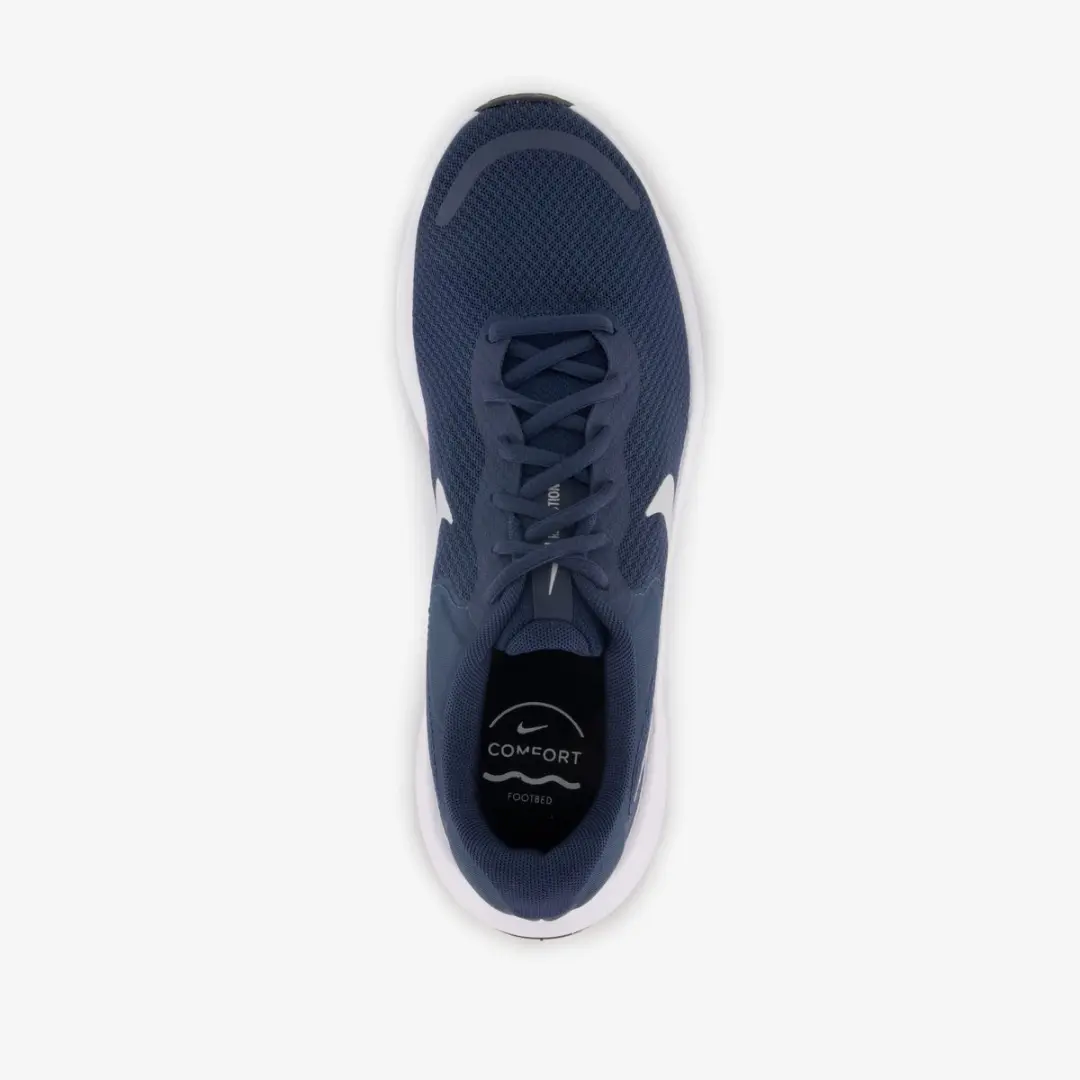Nike Revolution 7 Hardloopschoenen 41 - Donkerblauw/Wit