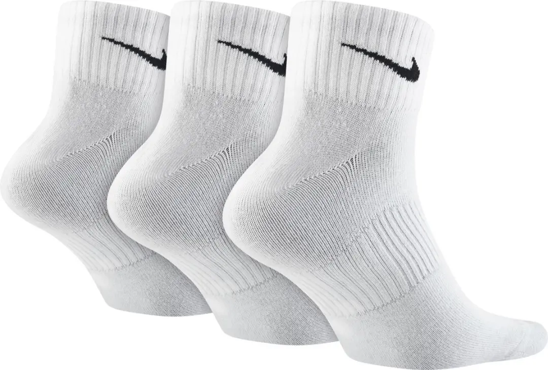 Nike Lightweight Quarter Sportsokken 46-49 - 3 Stuks - Wit
