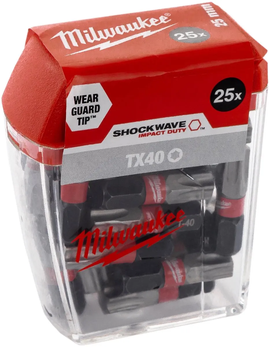 Milwaukee Shockwave Impact Duty TX40 Schroefbits - 25 Stuks