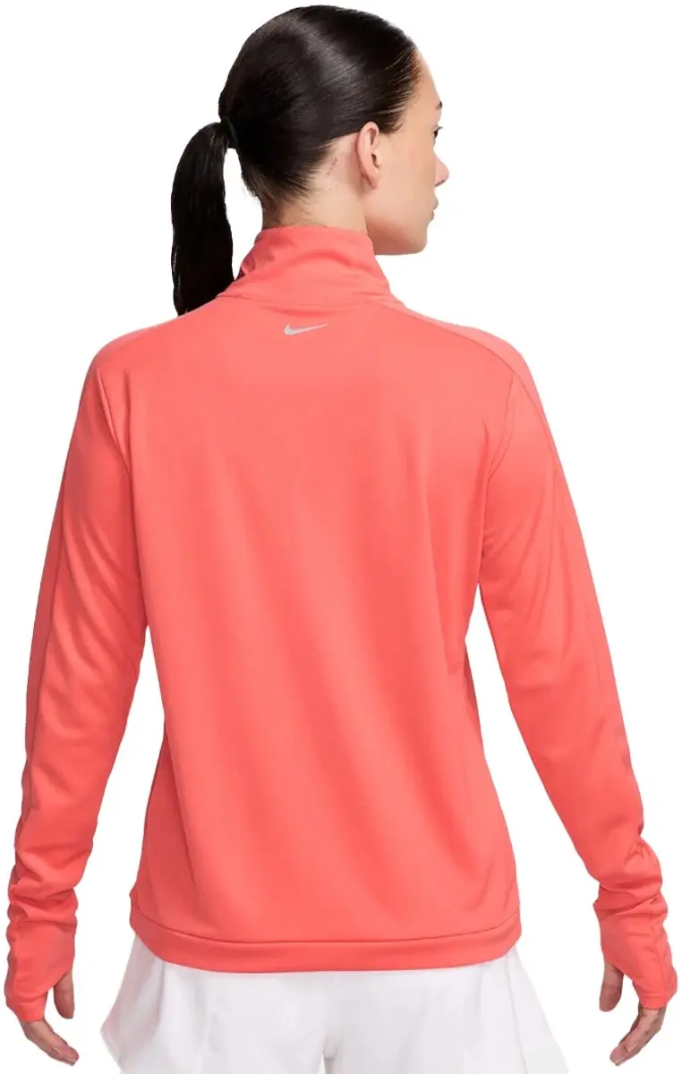 Nike Swoosh Dri-FIT Half Zip LS Hardloopshirt - Maat S - Oranje/Wit