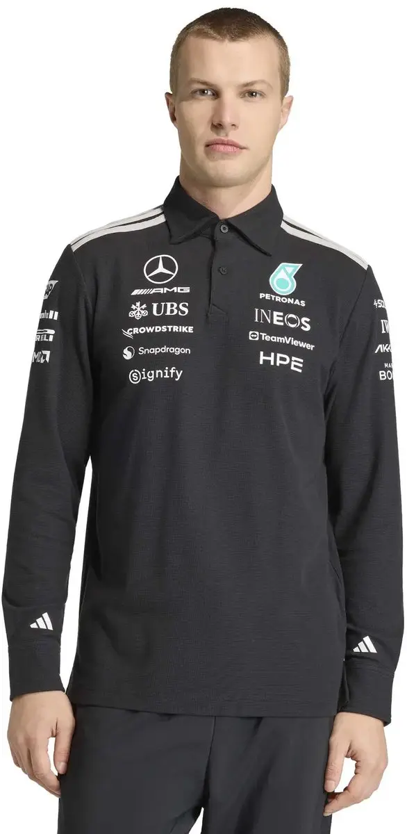 adidas Mercedes AMG Petronas Polo - Zwart/Wit XXXL