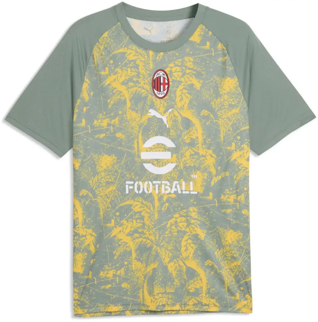 PUMA Prematch Shirt AC Milan 2025/26 - S - Green Moon/Sunny Yellow