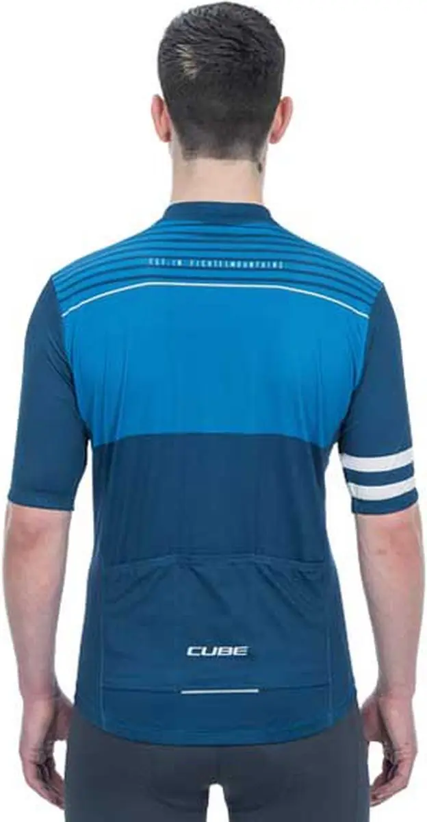Cube Blackline Cmpt Korte Mouw Wielertrui - L - Blauw