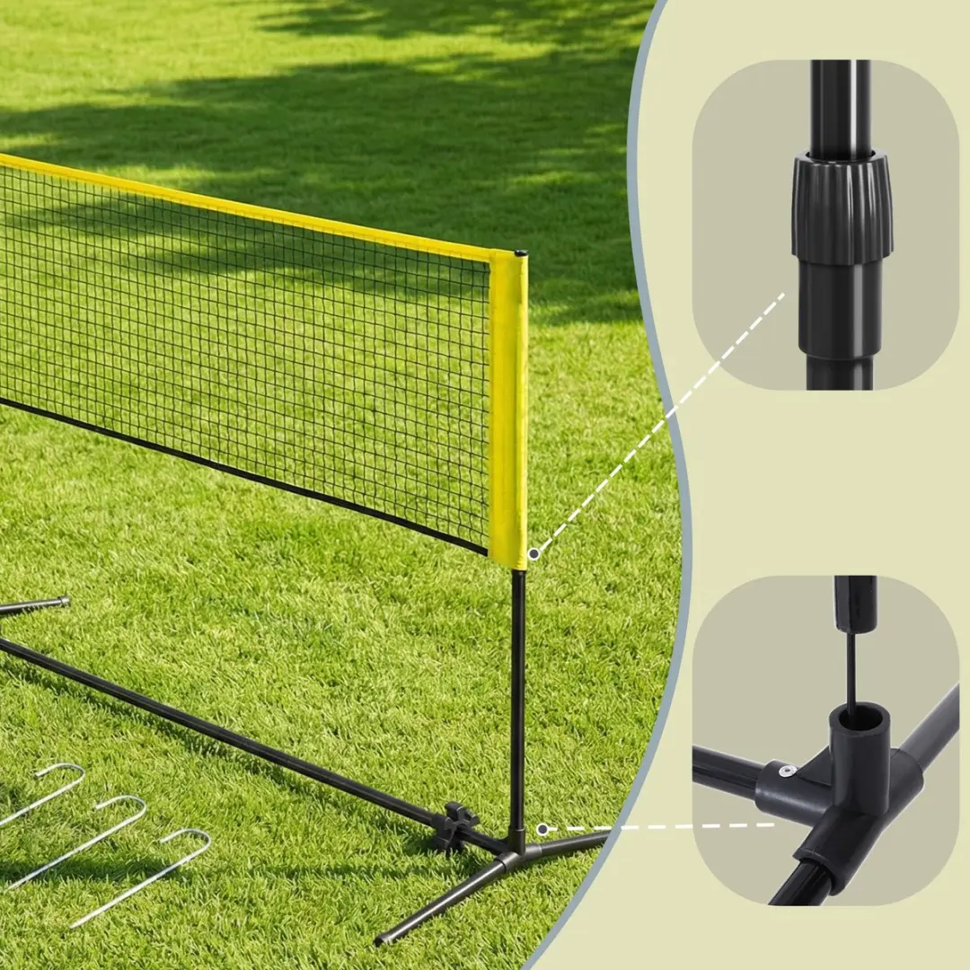 Songmics SYQ300Y Badmintonnet - Draagbaar Geel