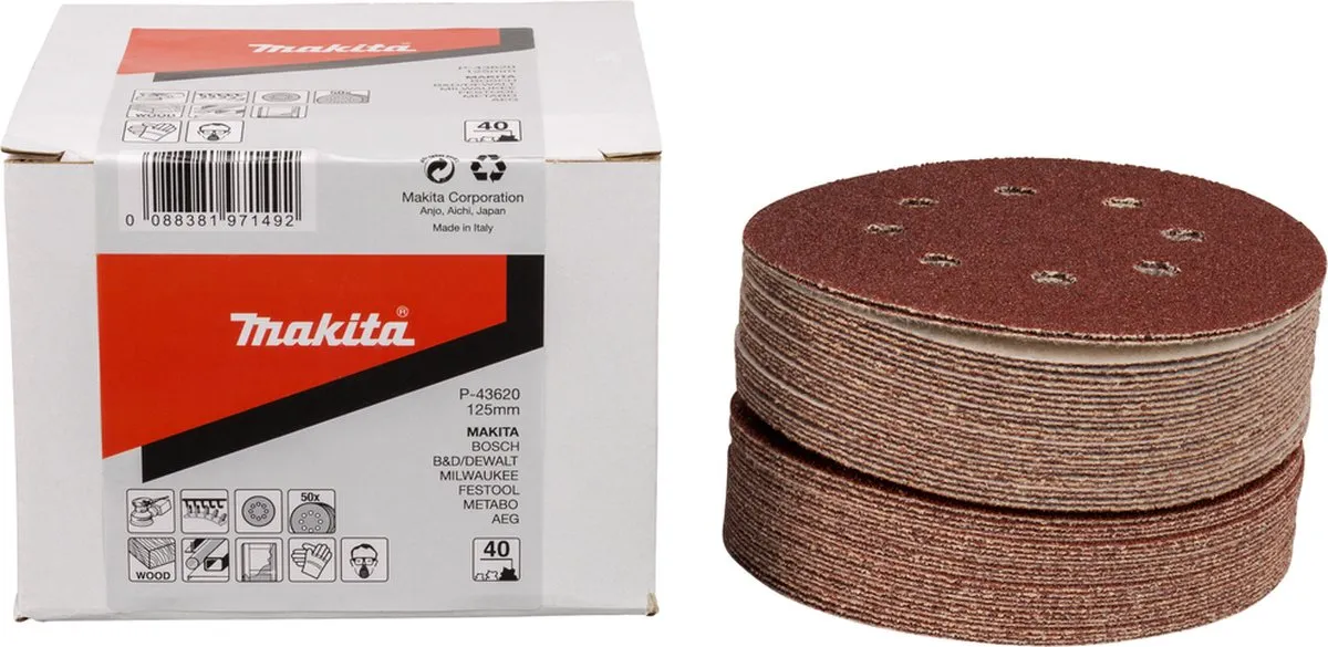 Makita P-43670 Schuurschijf 125mm - 50 Stuks