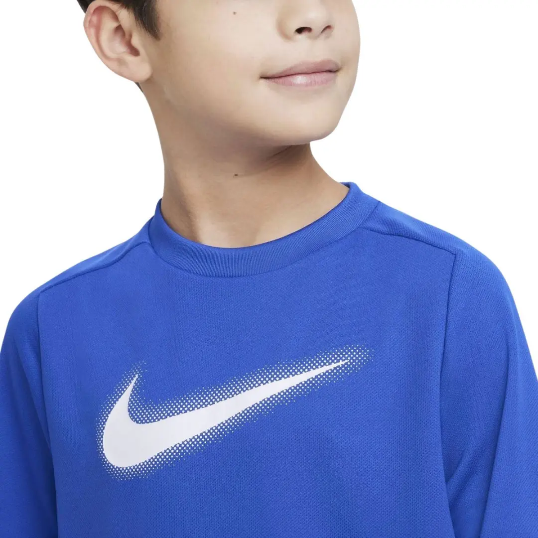 Nike Dri-FIT Multi+ Shirt Junior 140 - Blauw/Wit