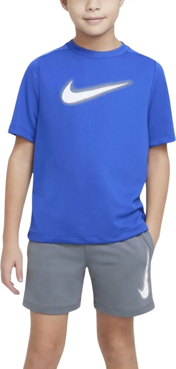 Nike Dri-FIT Multi+ Shirt Junior 140 - Blauw/Wit