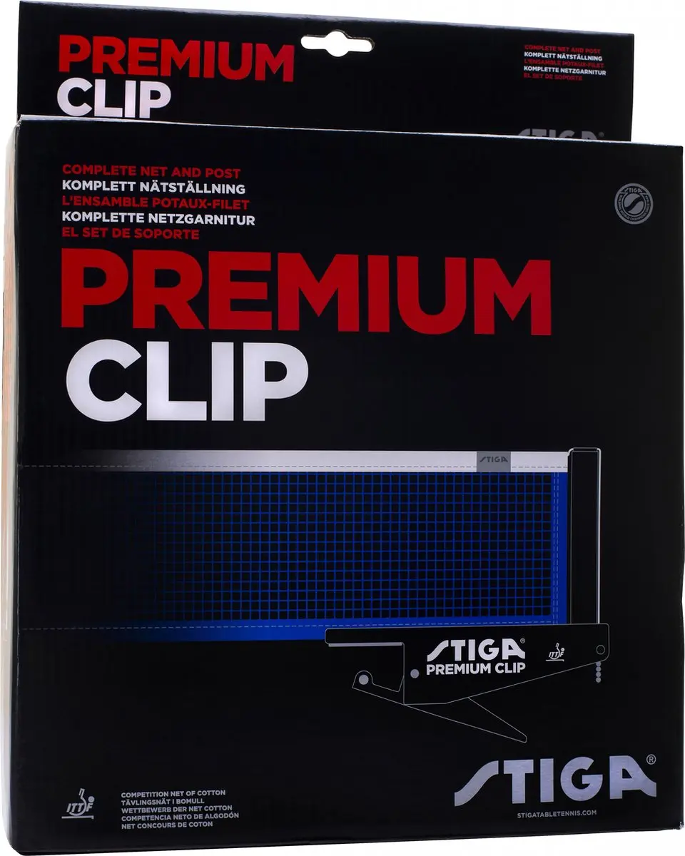 Stiga Sports Tafeltennisnet Premium Clip ITTF - Blauw