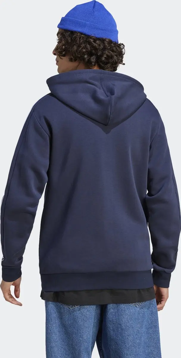 adidas Sportswear Essentials Fleece 3-Stripes Ritshoodie - Blauw XXL