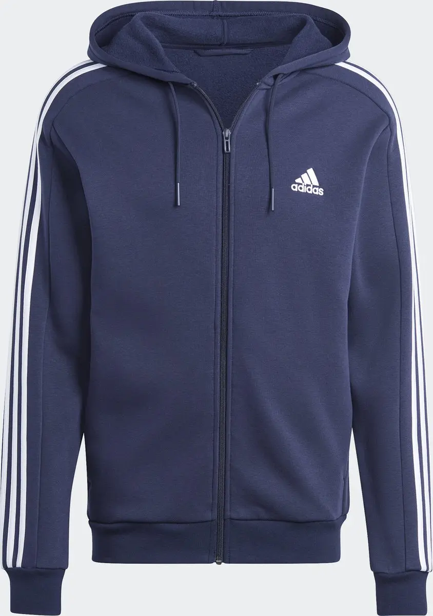 adidas Sportswear Essentials Fleece 3-Stripes Ritshoodie - Blauw XXL