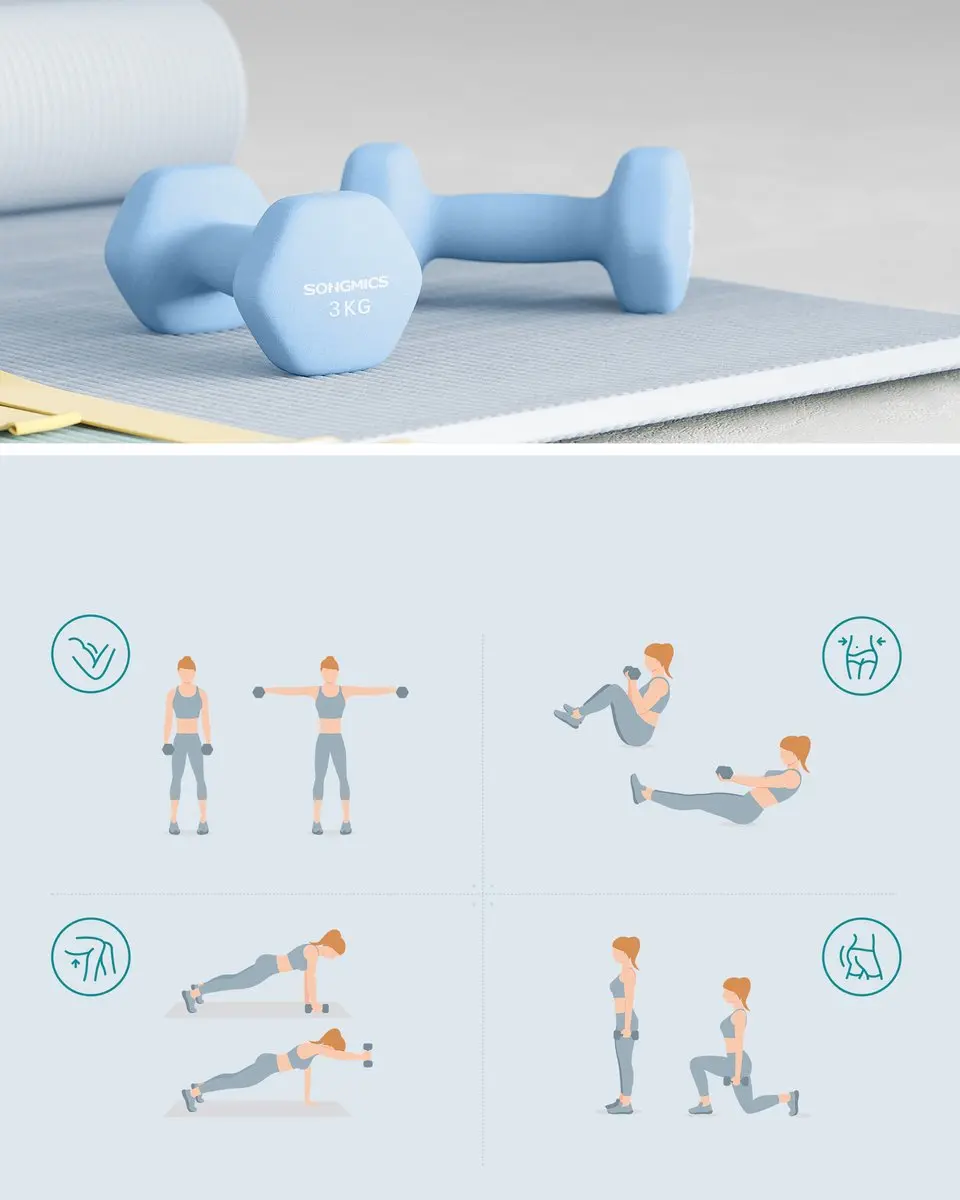 Songmics SYL906QZ01 Dumbbellset 2x3kg - Blauw
