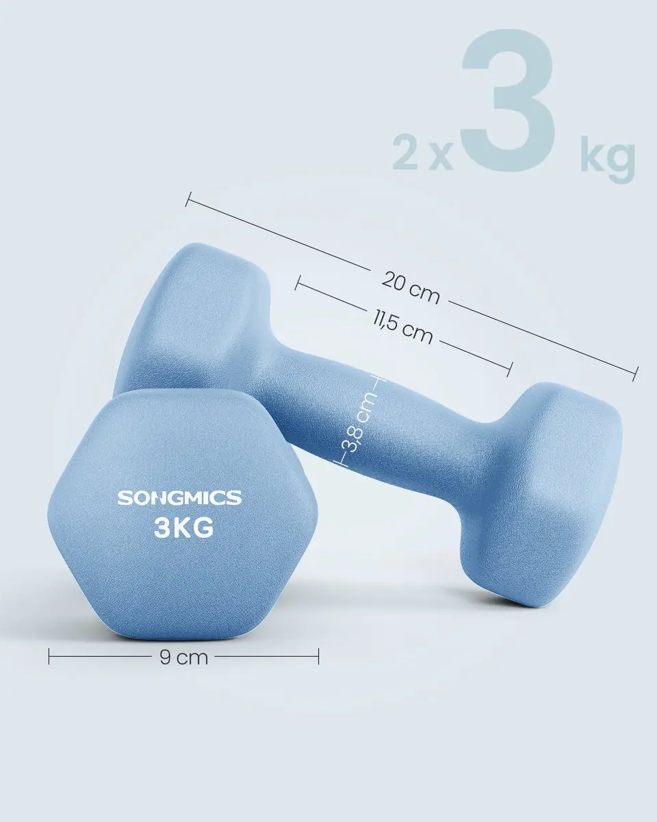 Songmics SYL906QZ01 Dumbbellset 2x3kg - Blauw