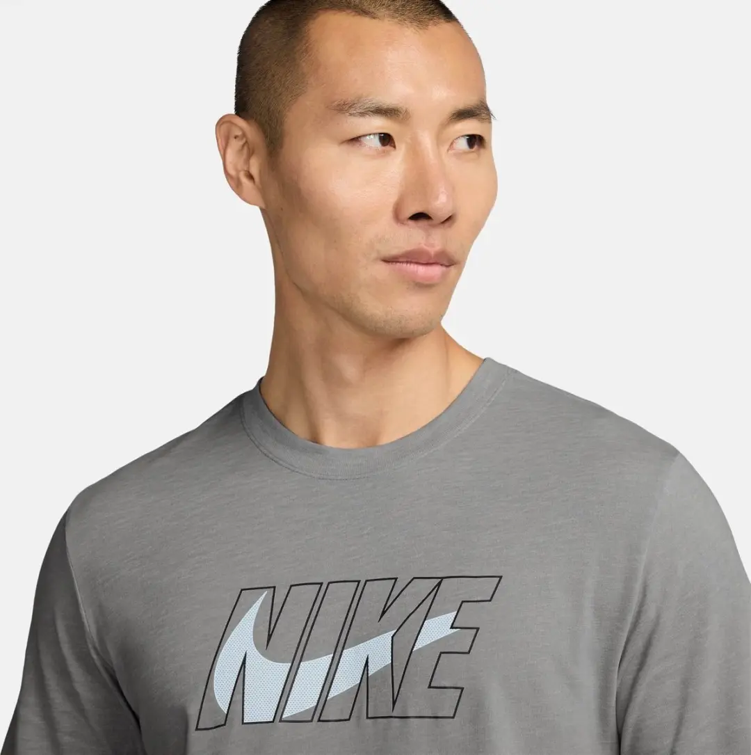 Nike Dri-FIT Fitness Shirt Heren L - Lichtgrijs