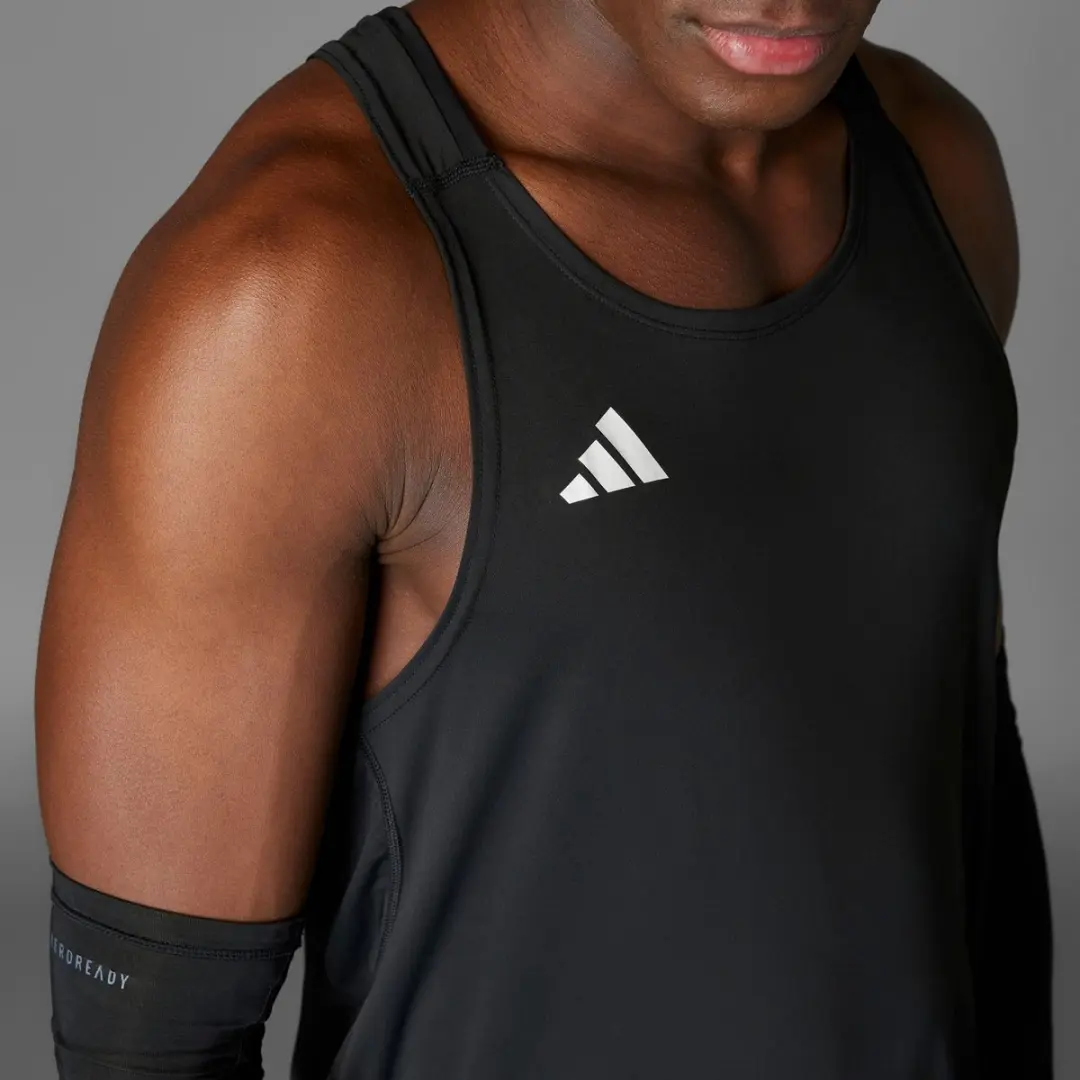 Adidas Adizero Tanktop Heren - XL - Zwart