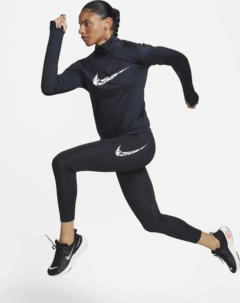 Nike Swoosh Fast Sportlegging Dames - XS/34 - Zwart