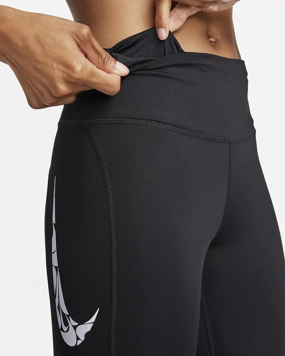 Nike Swoosh Fast Sportlegging Dames - XS/34 - Zwart