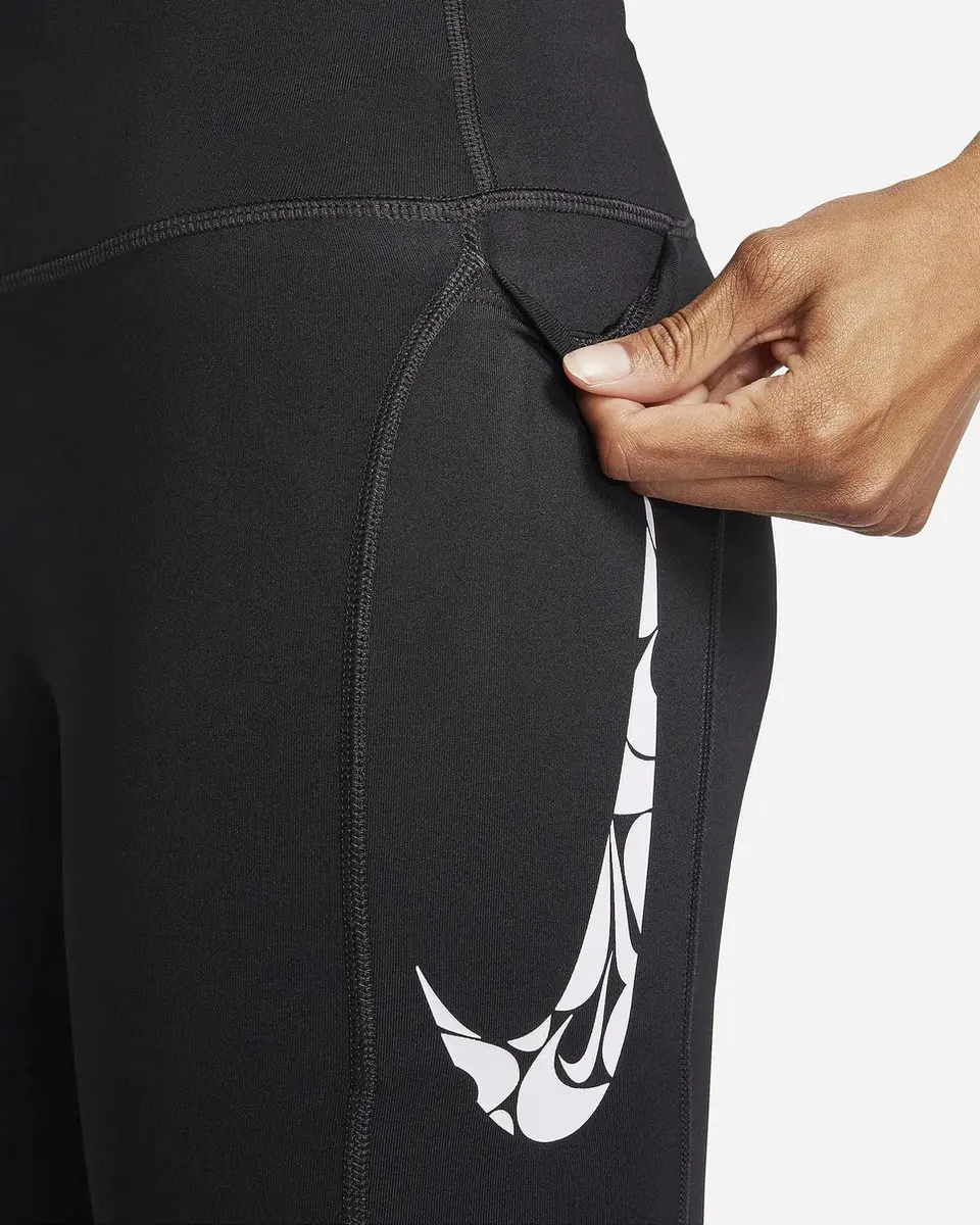 Nike Swoosh Fast Sportlegging Dames - XS/34 - Zwart