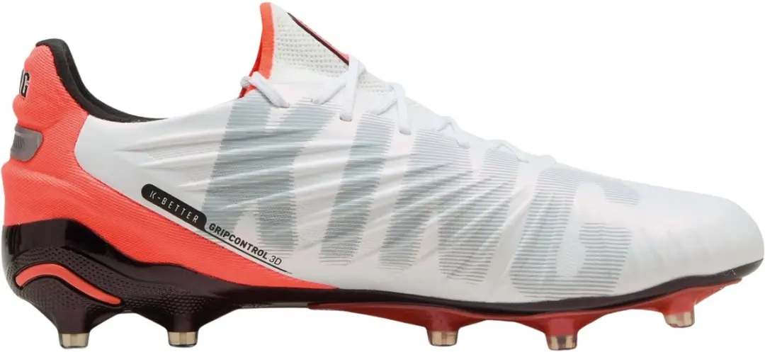 PUMA King Ultimate FG/AG Voetbalschoenen Junior - Wit/Rood/Zwart