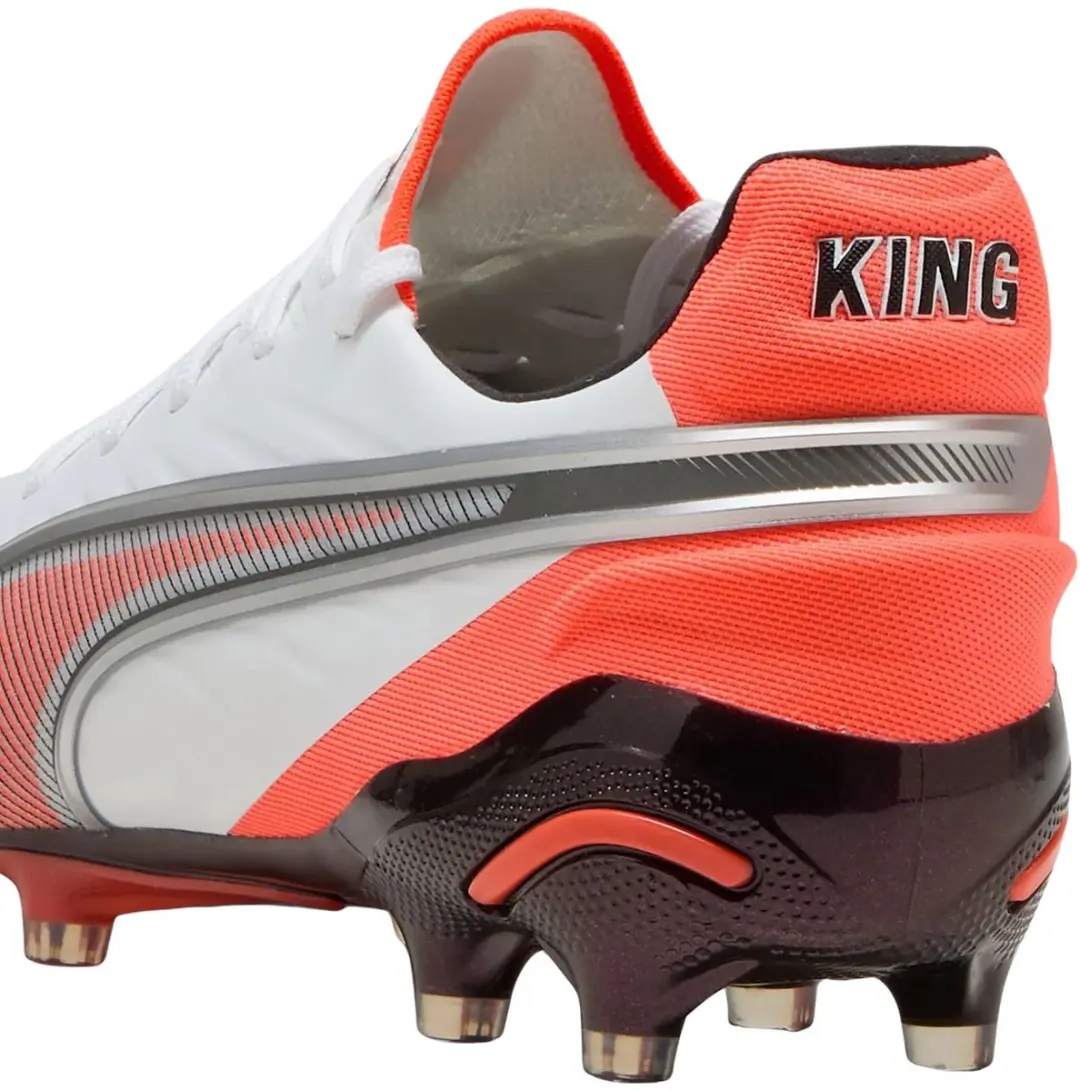 PUMA King Ultimate FG/AG Voetbalschoenen Junior - Wit/Rood/Zwart