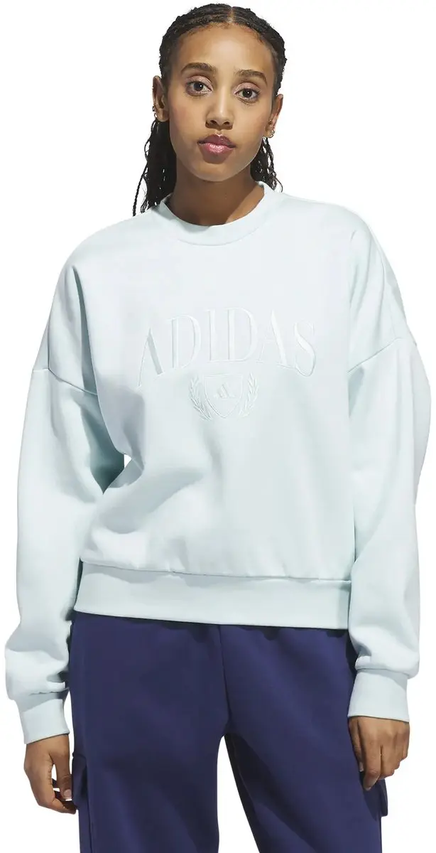 Adidas Cozy Holiday JVI54 Dames Sweatshirt - XS - Halminkleur/Turquoise
