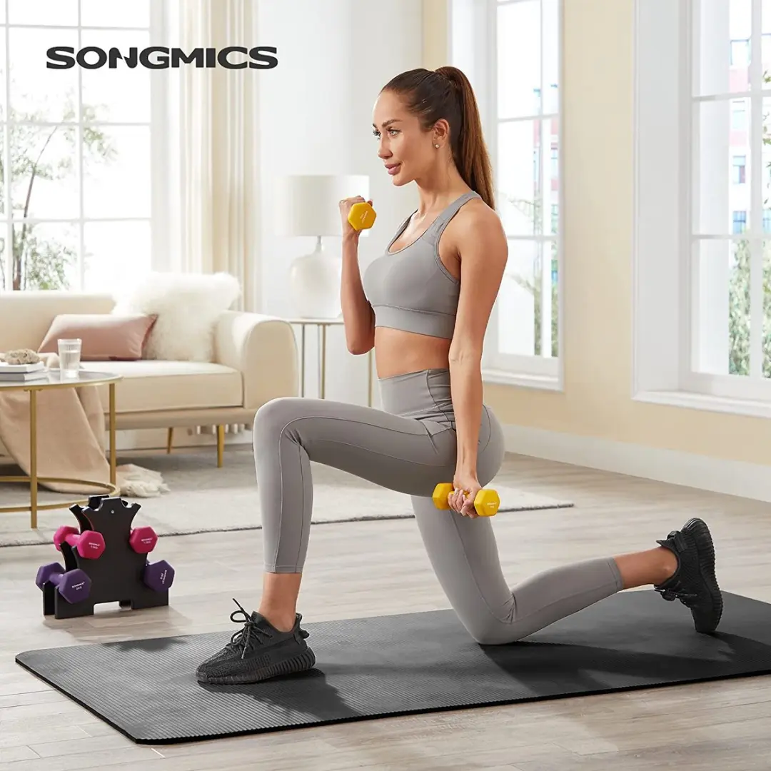 Songmics Halterset met standaard - 6 Stuks 1-2kg - Geel/Paars/Rood