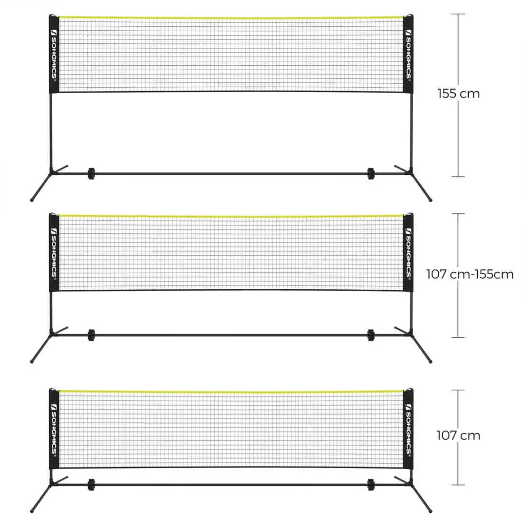 Songmics SYQ500B02 Badminton/Volleybalnet 5m - Verstelbaar - Draagbaar